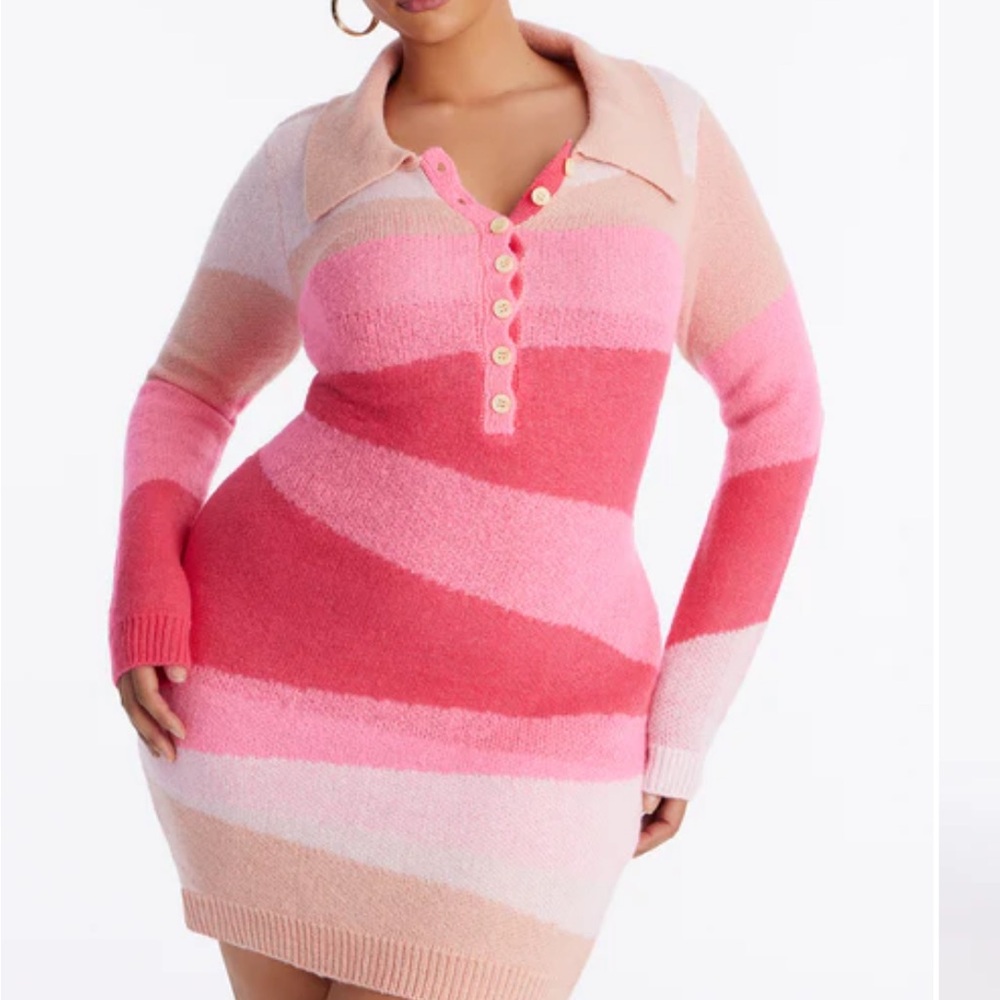 Striped Pink Knit Dress